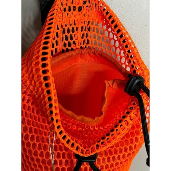 Free People FP Movement Mini Mesh Sling Bag Neon Orange NEW Double Bag - Picture 6 of 7